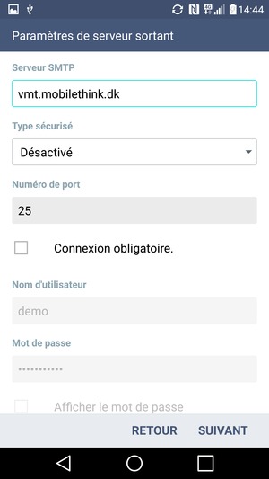 Décochez la case Connexion obligatoire. et sélectionnez SUIVANT
