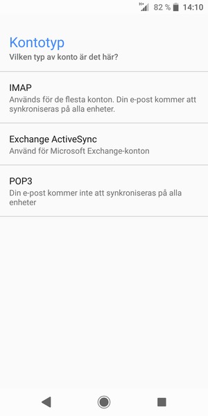 Välj Exchange ActiveSync
