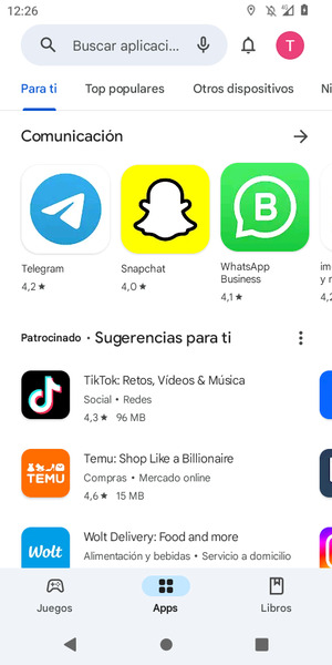 Seleccione la barra de Búsqueda