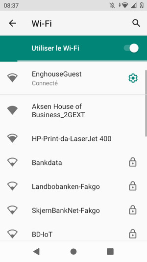 Vous êtes maintenant connecté au réseau Wi-Fi