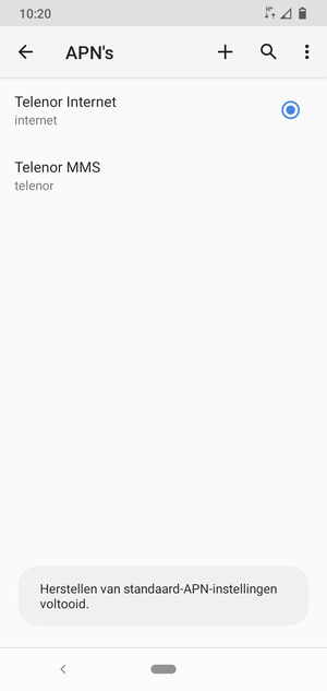 Selecteer Nieuwe APN