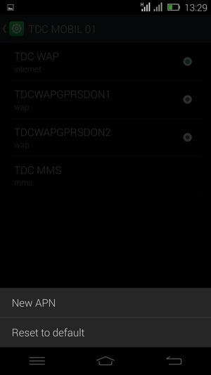 Select Reset to default