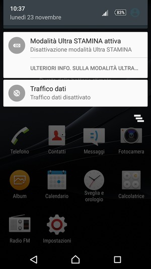 Seleziona Modalità Ultra STAMINA attiva
