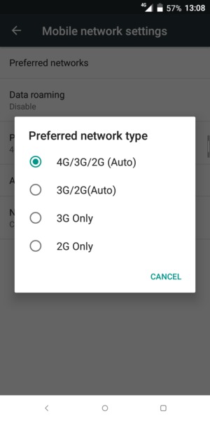 Select your preferred option