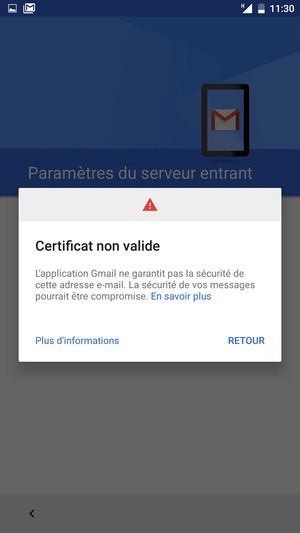 Sélectionnez RETOUR