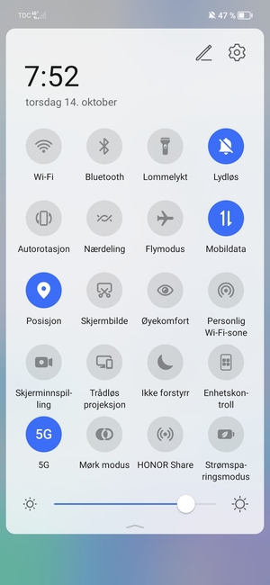 Velg Lydløs for å bytte til ringemodus igjen