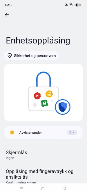 Velg Skjermlås