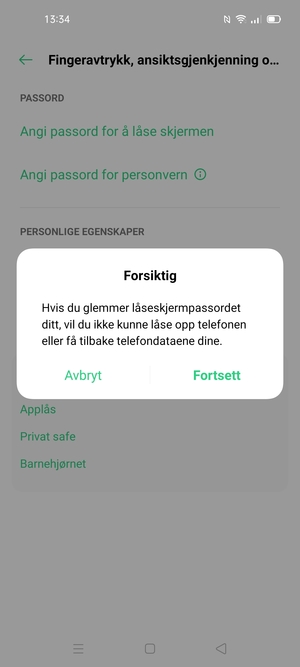 Velg Fortsett