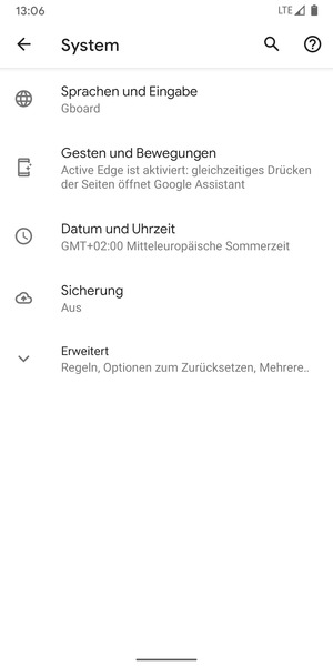 Wählen Sie Sicherung