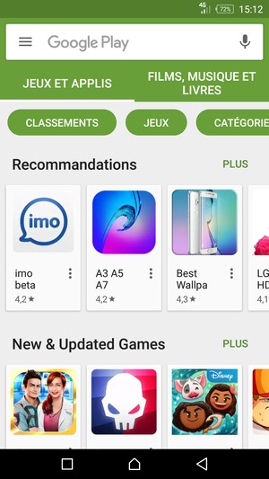 Sélectionnez la barre de Recherche